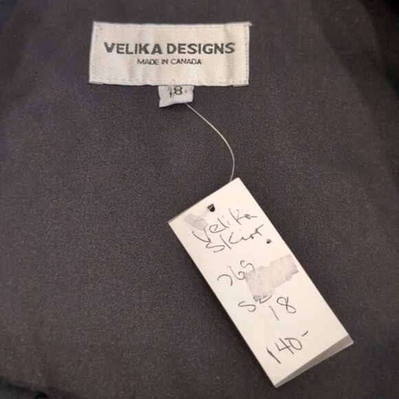 NEW Velika Designs Zip Front Pencil Skirt Plus Size 18 Black Made In Canada - Picture 10 of 11